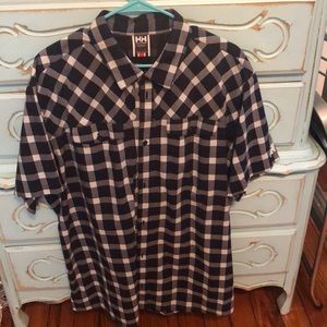 Helly Hansen dry fit short sleeve button up shirt